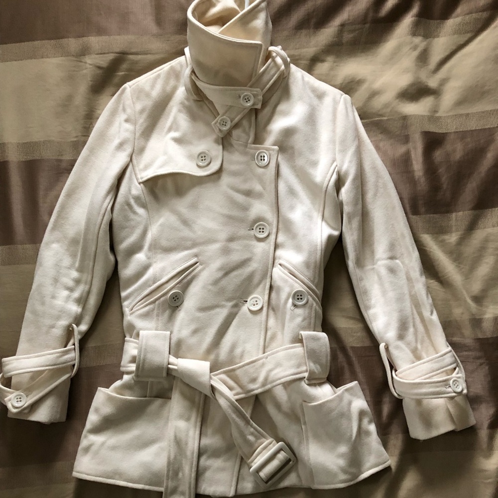 Winter white wool coat